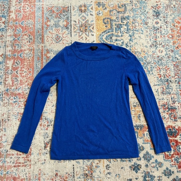 Talbots 100% cashmere royal blue long-sleeved crewneck sweater - Picture 1 of 6